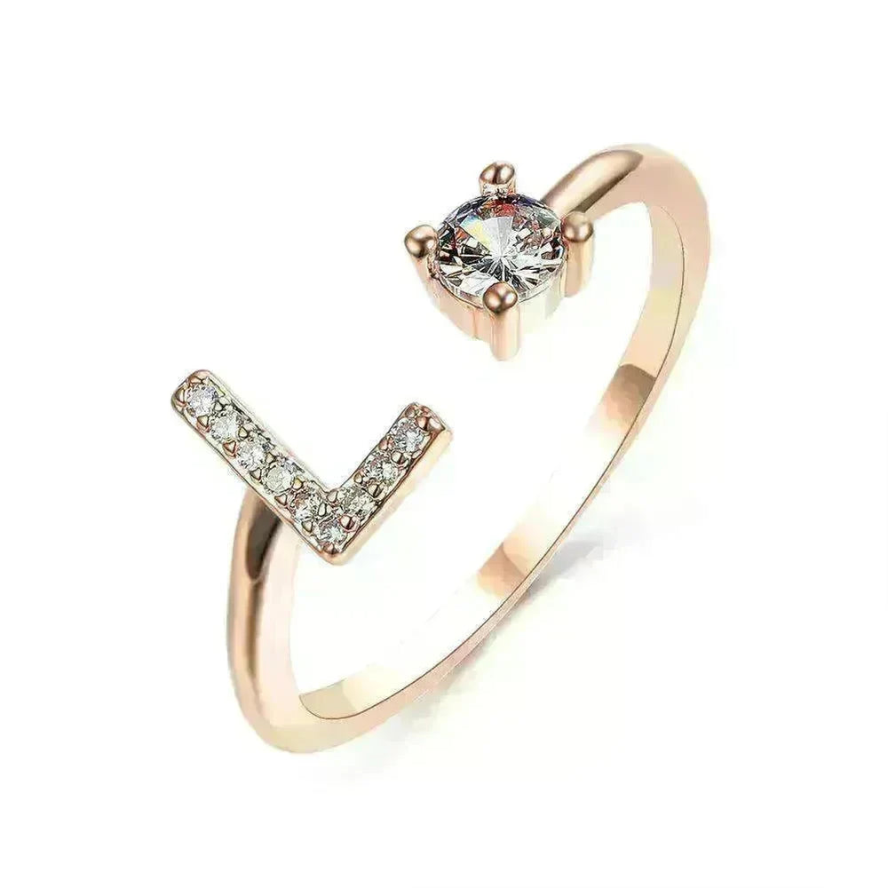 Customizable 26-Letter Ring: Fashionable & Elegant Jewelry - EX-STOCK CANADA