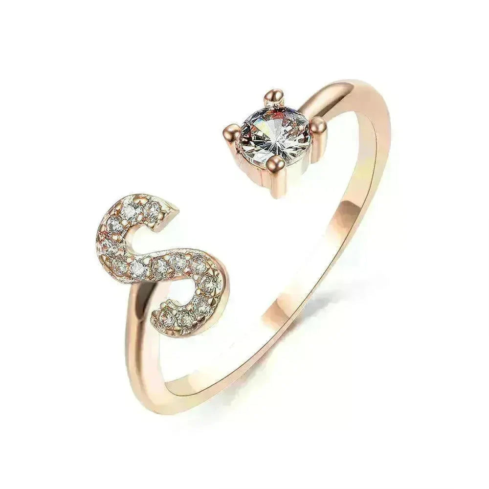 Customizable 26-Letter Ring: Fashionable & Elegant Jewelry - EX-STOCK CANADA