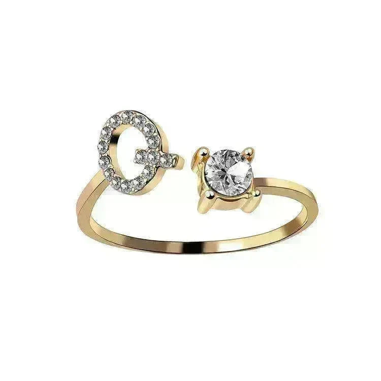 Customizable 26-Letter Ring: Fashionable & Elegant Jewelry - EX-STOCK CANADA