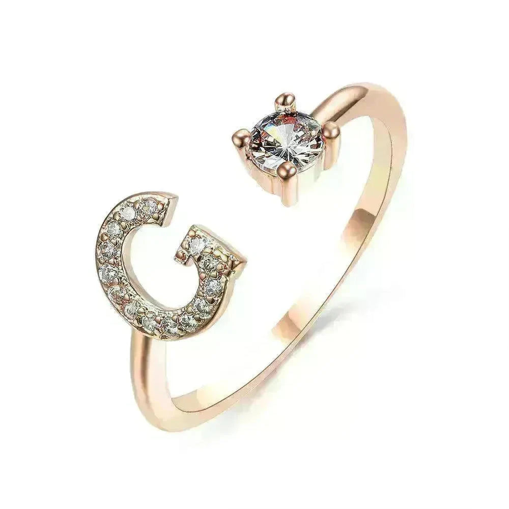 Customizable 26-Letter Ring: Fashionable & Elegant Jewelry - EX-STOCK CANADA