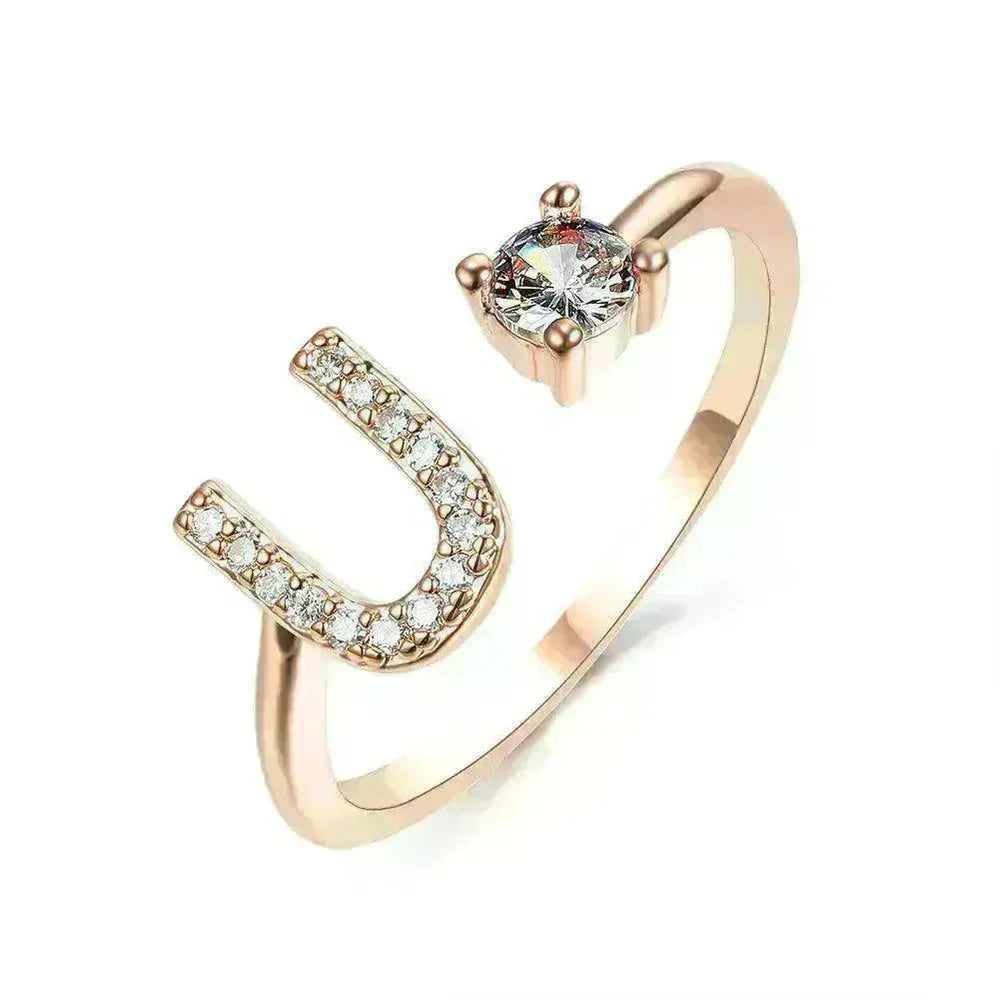 Customizable 26-Letter Ring: Fashionable & Elegant Jewelry - EX-STOCK CANADA