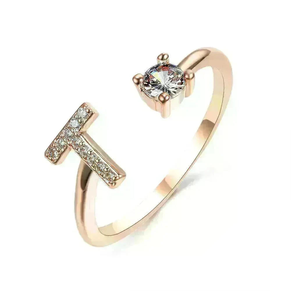 Customizable 26-Letter Ring: Fashionable & Elegant Jewelry - EX-STOCK CANADA