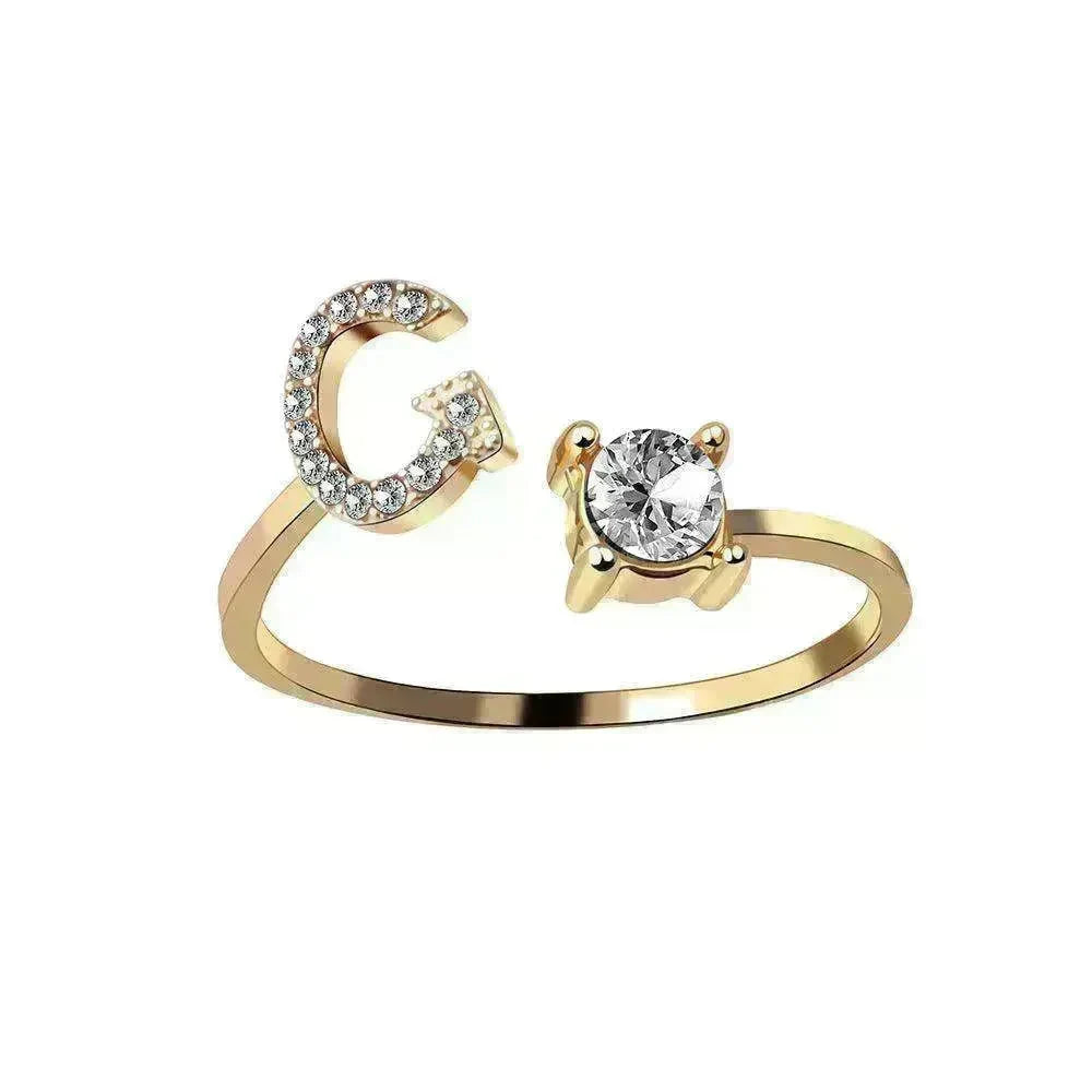 Customizable 26-Letter Ring: Fashionable & Elegant Jewelry - EX-STOCK CANADA
