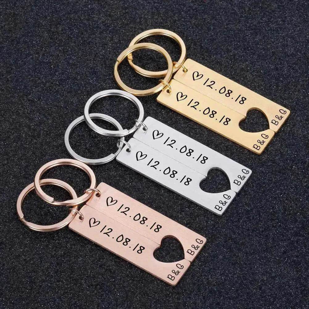 Customized Couples Electroplating Keychain - EX-STOCK Canada