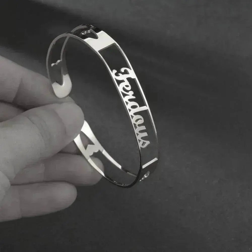 Customized Name Bracelet Personalized Custom Bangles Stainless Steel Jewelry - EX-STOCK Canada