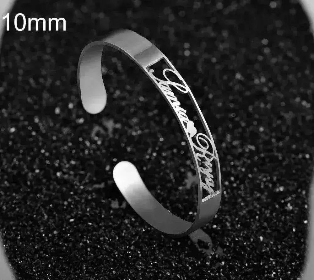 Customized Name Bracelet Personalized Custom Bangles Stainless Steel Jewelry - EX-STOCK Canada
