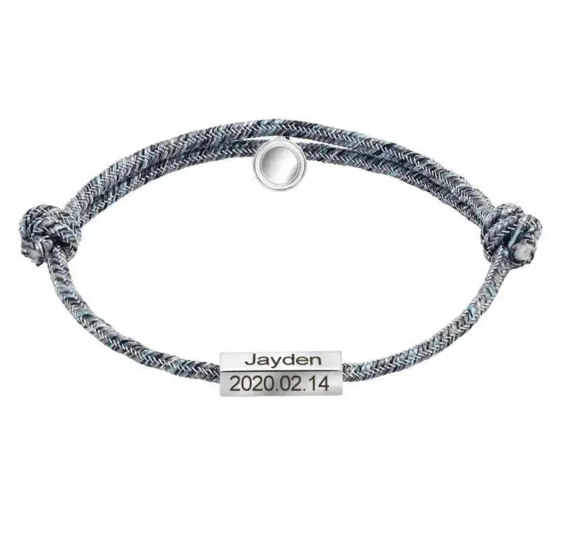 Customized Name Bracelet Pledge of Eternal Love Magnet Attracts Each Other Staniless Steel Couples Bracelet - EX-STOCK Canada