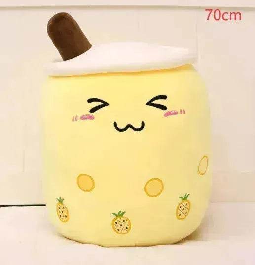 Boisson de fruits mignonne en peluche, peluche douce de thé au lait à la fraise, jouet en tasse de thé à la perle, coussin de bubble tea, cadeau pour enfants - EX-STOCK Canada
