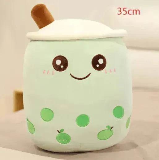 Boisson de fruits mignonne en peluche, peluche douce de thé au lait à la fraise, jouet en tasse de thé à la perle, coussin de bubble tea, cadeau pour enfants - EX-STOCK Canada