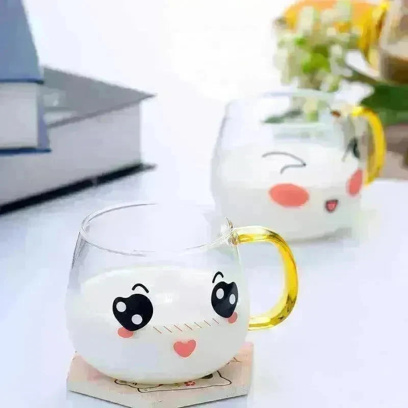 Cute Glass Expression Coffee Cup Mug - EX-STOCK CANADA