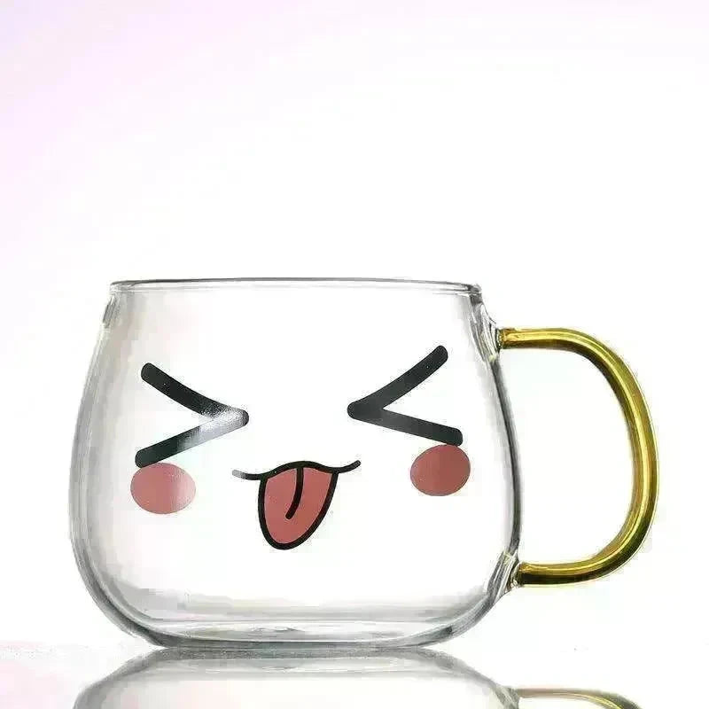 Cute Glass Expression Coffee Cup Mug - EX-STOCK CANADA