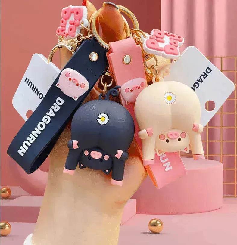 Cute Original Pig Chrysanthemum Keychain Trend Keychain - EX-STOCK Canada