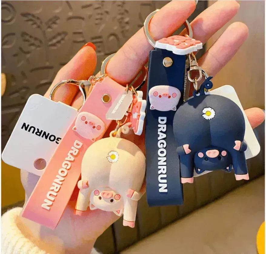 Cute Original Pig Chrysanthemum Keychain Trend Keychain - EX-STOCK Canada