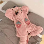 Cute padded flannel hooded pajamas - EX-STOCK Canada