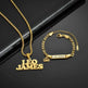 DIY Stainless Steel Nameplate Engraved Letter Pendant Necklace & Bracelet Set - EX-STOCK Canada
