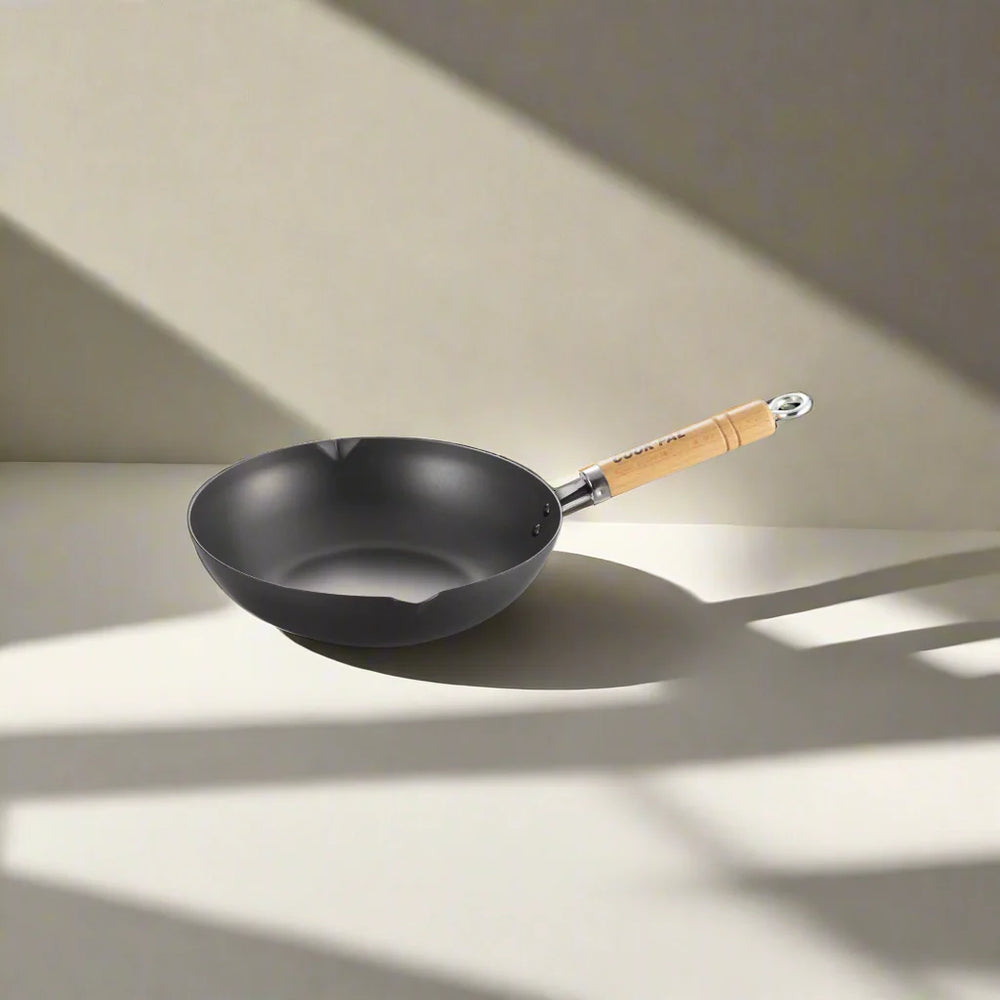 Yoshikawa Cook-Pal Ren Deep Frying Pan 28cm– Nitrided Carbon Steel, Made in Japan 