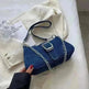 Denim Shoulder Bags Women's Fashion Chains Handbag Crossbody Bags Small Square Armpit Bag - EX-STOCK CANADA