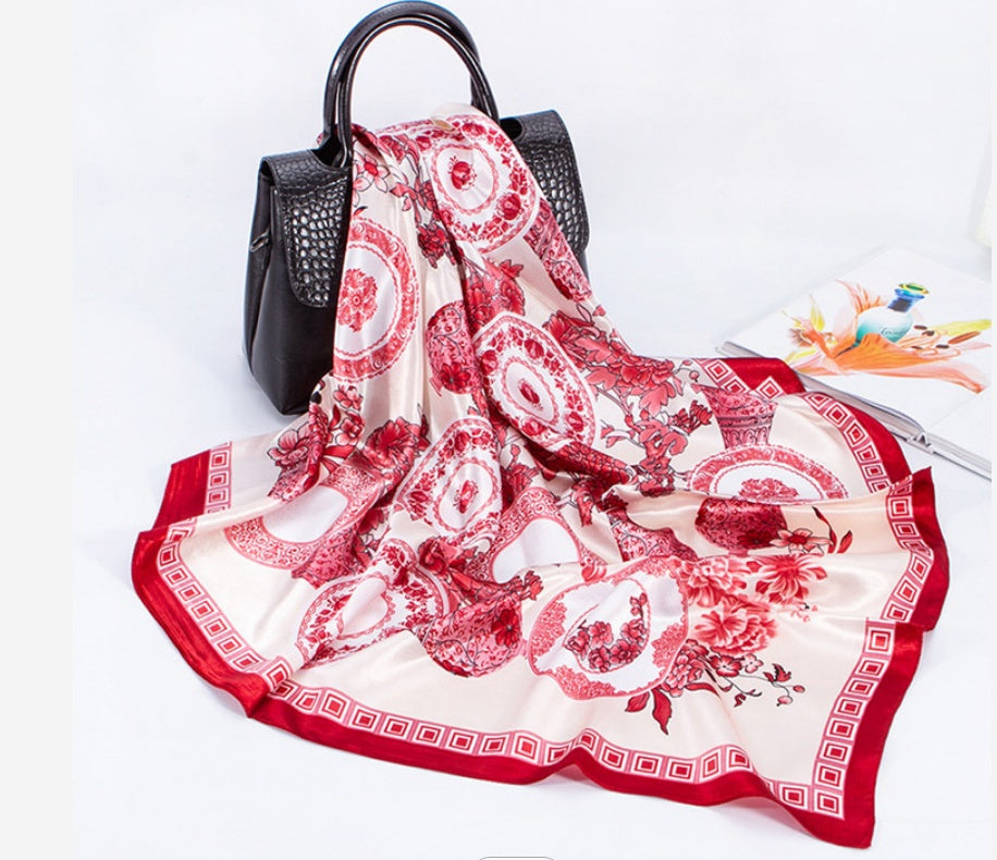 Digital Printed Square Silk Scarf EX-STOCK Canada 