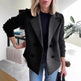 Double Breasted Lapel Jacket Fashion Knitted Sleeves Splicing Design Coat Outerwear EX-STOCK Canada 