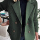 Double Breasted Lapel Jacket Fashion Knitted Sleeves Splicing Design Coat Outerwear EX-STOCK Canada 