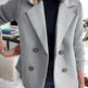 Double Breasted Lapel Jacket Fashion Knitted Sleeves Splicing Design Coat Outerwear EX-STOCK Canada 
