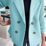 Double Breasted Lapel Jacket Fashion Knitted Sleeves Splicing Design Coat Outerwear EX-STOCK Canada 