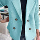 Double Breasted Lapel Jacket Fashion Knitted Sleeves Splicing Design Coat Outerwear EX-STOCK Canada 