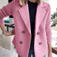 Double Breasted Lapel Jacket Fashion Knitted Sleeves Splicing Design Coat Outerwear EX-STOCK Canada 