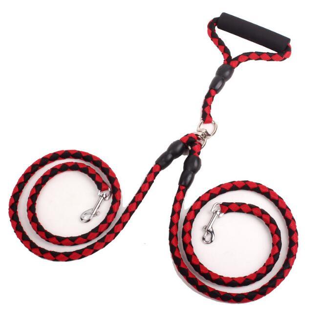 Double-Ended Traction Rope For Walking The Dog Hand-Double-Ended Traction Rope One Plus Two Leash Collar Pet Supplies Dog Collar EX-STOCK Canada 