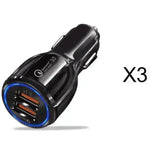 Dual USB Car Charger Qualcomm QC 3.0 Fast Charging Adapter - EX-STOCK CANADA