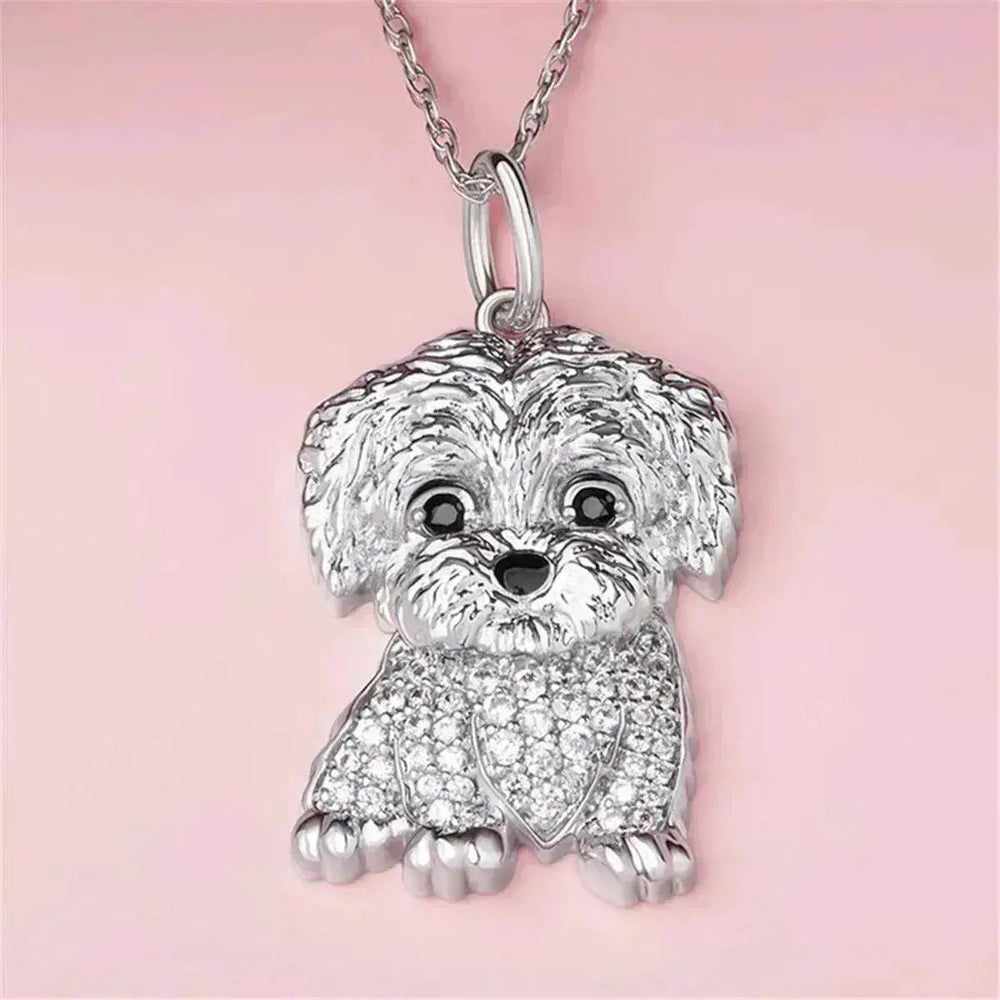 Eco-friendly Zinc Alloy Die Casting Puppy Pendant Necklace - EX-STOCK Canada