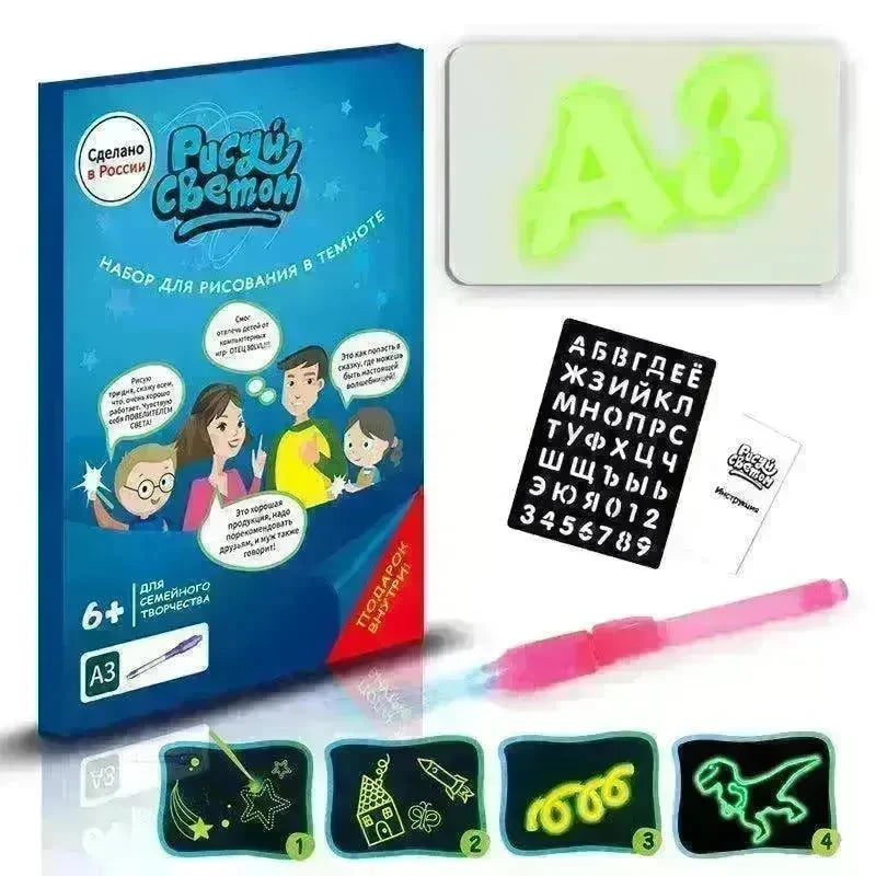 Educational Toy Drawing Pad 3D Magic 8 Light Effects Puzzle Board Sketchpad - EX-STOCK CANADA