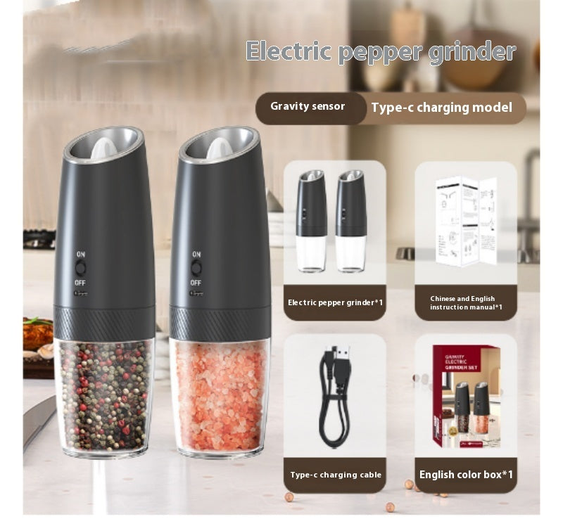 Electric Gravity Pepper Grinder Salt Grinder  Adjustable Coarseness EX-STOCK Canada 