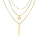 Electroplating Gold and Silver Double-layer Wafer And Long Bar Pendant Necklace - EX-STOCK Canada