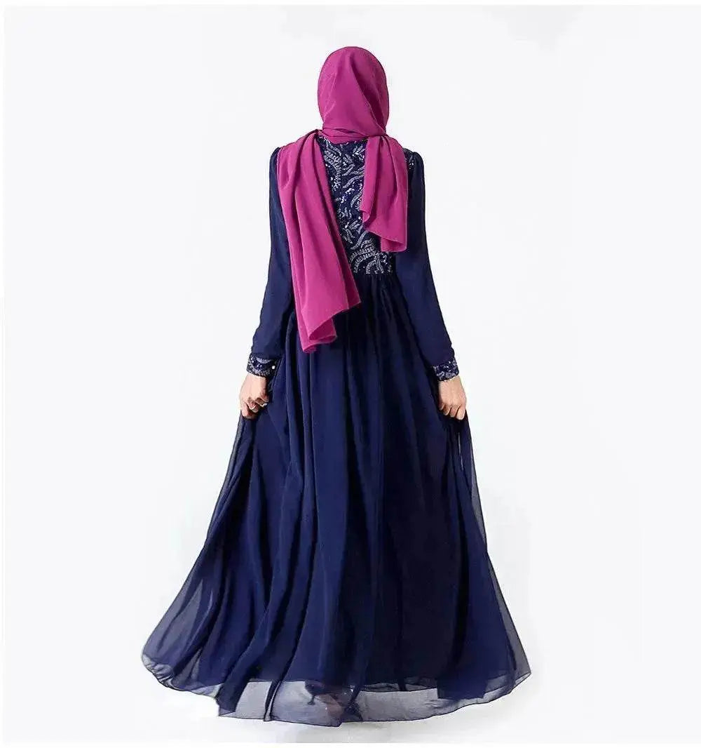 Embroidered Arab Lace Long Sleeve Dress - EX-STOCK Canada