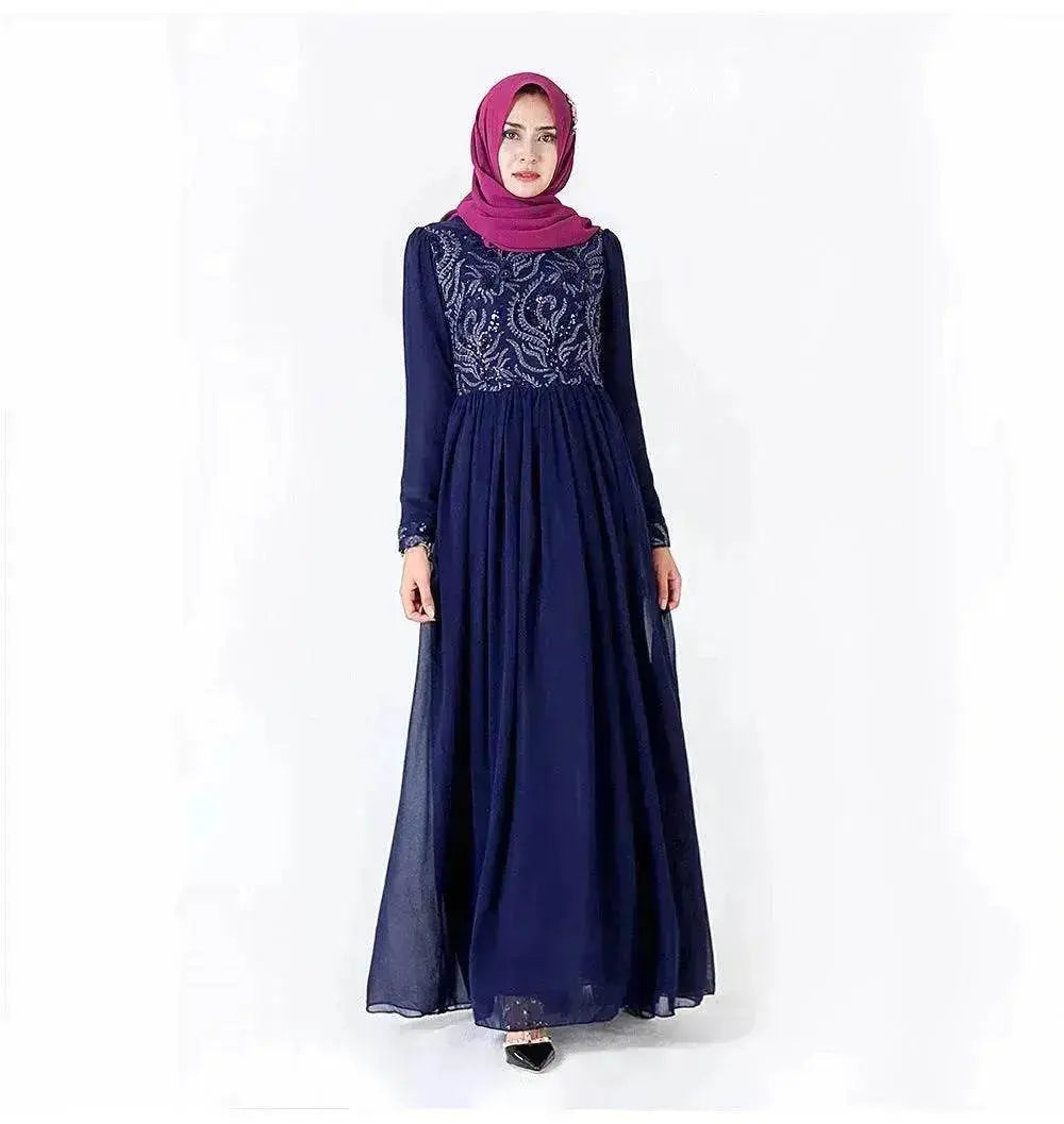 Embroidered Arab Lace Long Sleeve Dress - EX-STOCK Canada