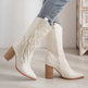 Embroidered Tassel White New Western Cowboy Boot - EX-STOCK Canada