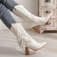 Embroidered Tassel White New Western Cowboy Boot - EX-STOCK Canada