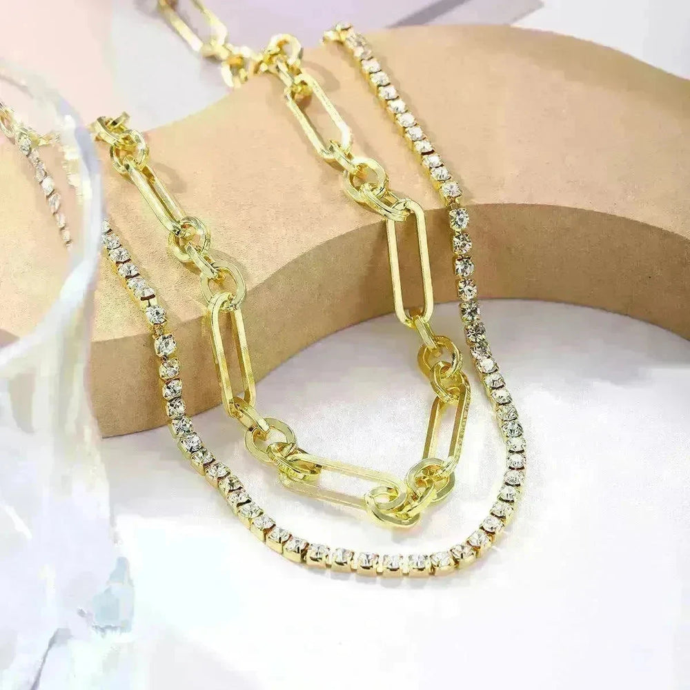 European And American Accessories Stitching Mixed Color Zircon Necklace - EX-STOCK CANADA