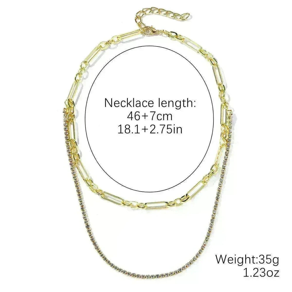 European And American Accessories Stitching Mixed Color Zircon Necklace - EX-STOCK CANADA