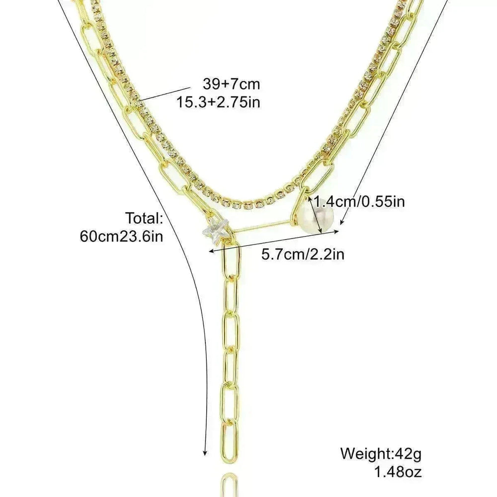 European And American Accessories Stitching Mixed Color Zircon Necklace - EX-STOCK CANADA