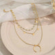 European And American Small Round Slice Tassel Moon Multi-layer Necklace - EX-STOCK Canada