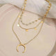 European And American Small Round Slice Tassel Moon Multi-layer Necklace - EX-STOCK Canada
