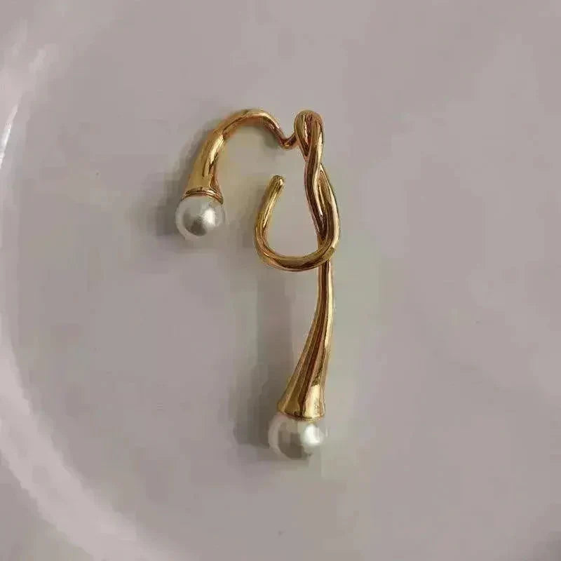 European and American pearl ear clip female irregular ear hook - EX-STOCK CANADA