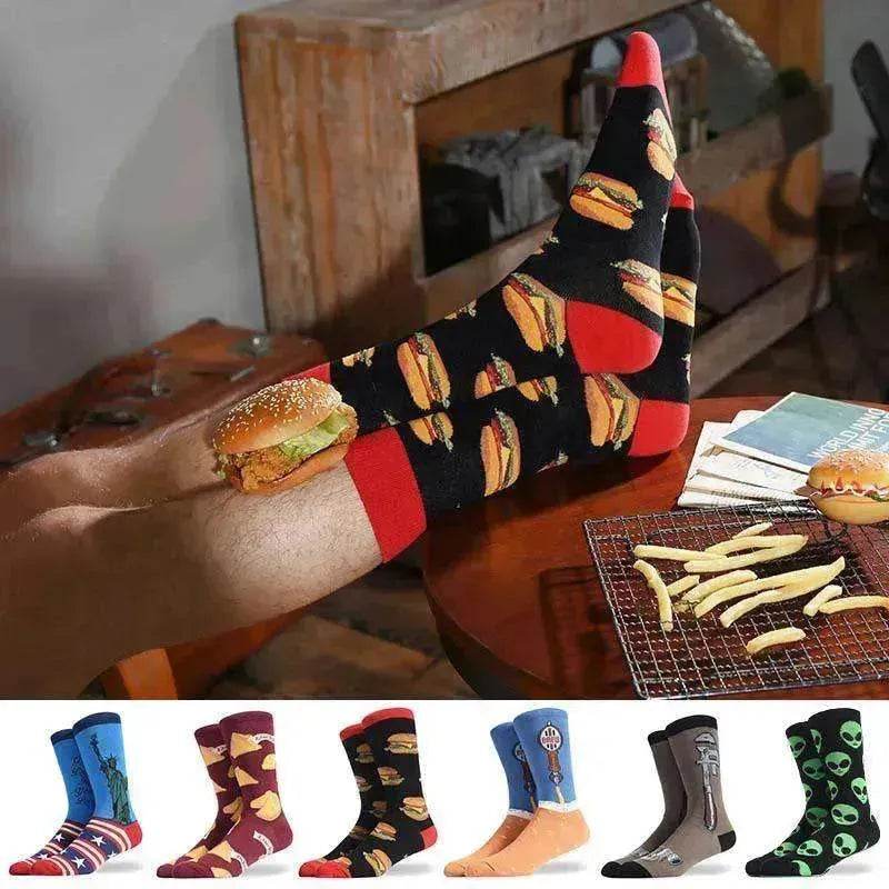 Fashion Creative Hamburger Pizza Alien Men Socks Cute Series - EX-STOCK Canada