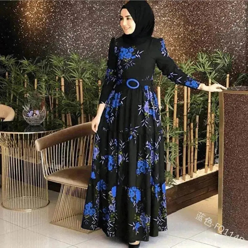 Fashion Floral Long Sleeve dress for Middle East Arab Dubai Turkey ArabWomen - EX-STOCK Canada