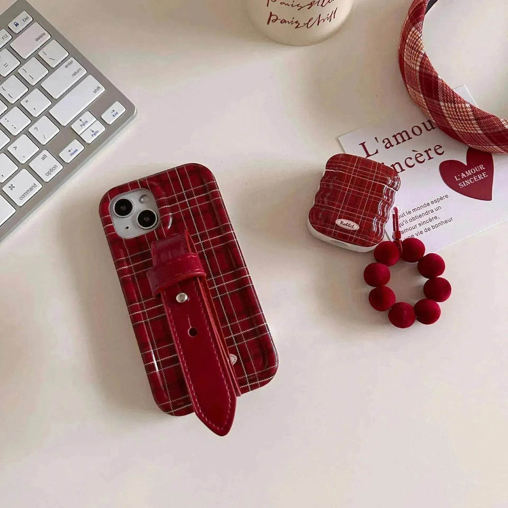 Fashion New Year Wine Red Plaid Phone Case - EX-STOCK Canada