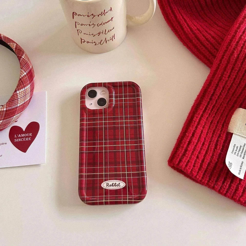 Fashion New Year Wine Red Plaid Phone Case - EX-STOCK Canada