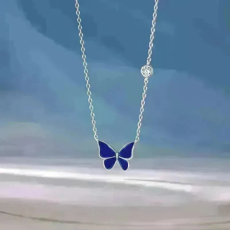 Fashion Novelty S925 Sliver Color-changing Butterfly Necklace - EX-STOCK CANADA