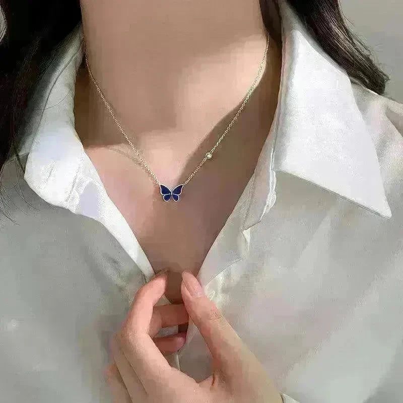 Fashion Novelty S925 Sliver Color-changing Butterfly Necklace - EX-STOCK CANADA